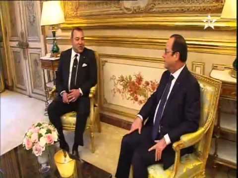 لقاء الملك محمد السادس مع فرانسوا أولاند
