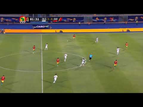 شاهد لحظة إحراز هدف الجزائر الثالث ضد غينيا بقدم ادم وناس